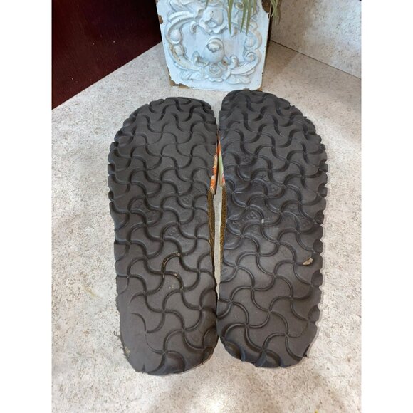 Papillio Birkenstock Orange & Multicolor Sandals With Adjustable Buckle Strap & - Picture 7 of 7